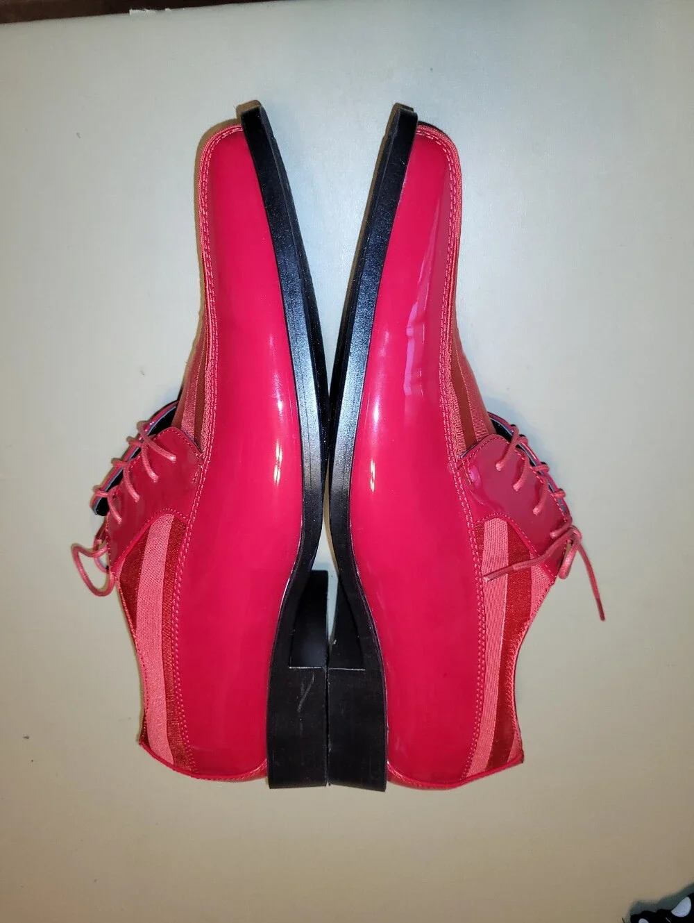 Vigotti 179 Red Striped Lace-Up Derby Shoes. Size 13